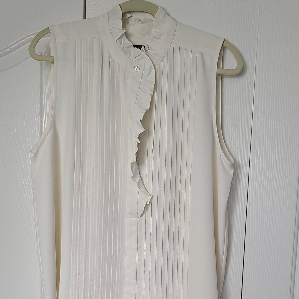 NWOT Ann Taylor Ruffle Pintucked Popover Shell Sz XL